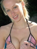 Watch Lucky Play with her boobs by the pool
