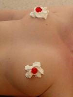 Want to lick whipped cream off my nipples?