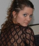 Kalee looks amazing in black lace and a tiny black thong