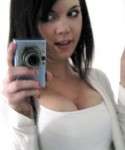 Super cute teen takes selfshot pictures of herself in the mirror