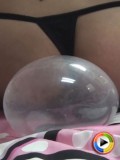 Watch as Cindy Cupcakes sits on a balloon till it pops