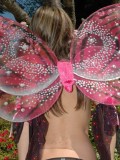 Kate's a sexy fairy flying around in her yard!